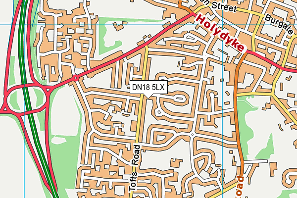 DN18 5LX map - OS VectorMap District (Ordnance Survey)