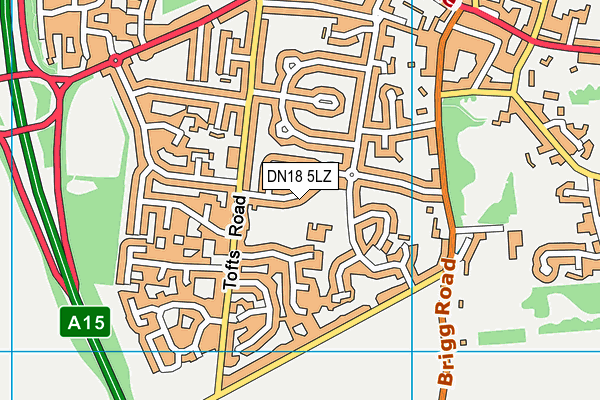 DN18 5LZ map - OS VectorMap District (Ordnance Survey)