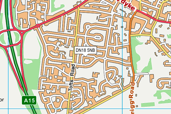 DN18 5NB map - OS VectorMap District (Ordnance Survey)