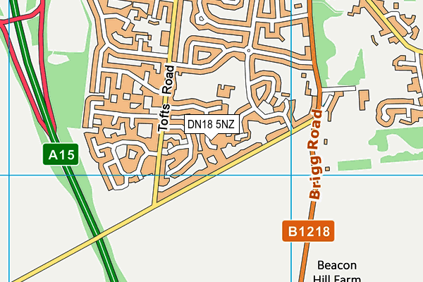 DN18 5NZ map - OS VectorMap District (Ordnance Survey)