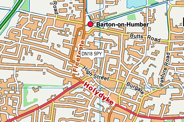 DN18 5PY map - OS VectorMap District (Ordnance Survey)