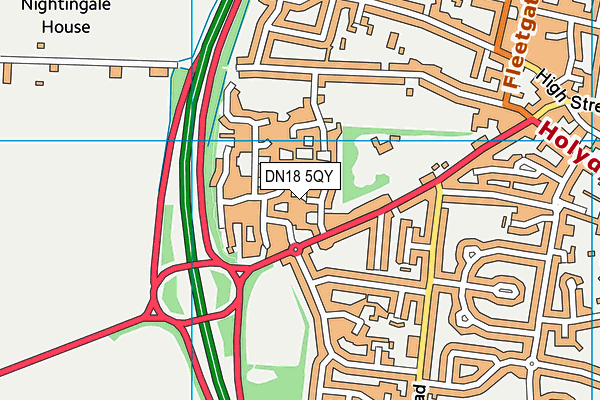 DN18 5QY map - OS VectorMap District (Ordnance Survey)