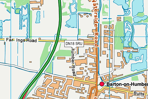 DN18 5RU map - OS VectorMap District (Ordnance Survey)