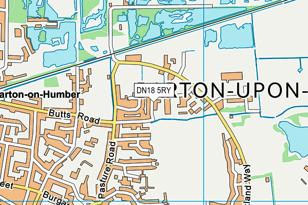 DN18 5RY map - OS VectorMap District (Ordnance Survey)