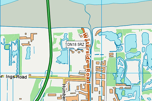 DN18 5RZ map - OS VectorMap District (Ordnance Survey)
