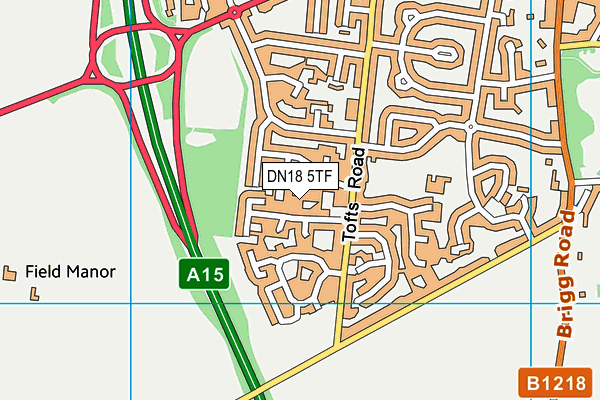 DN18 5TF map - OS VectorMap District (Ordnance Survey)