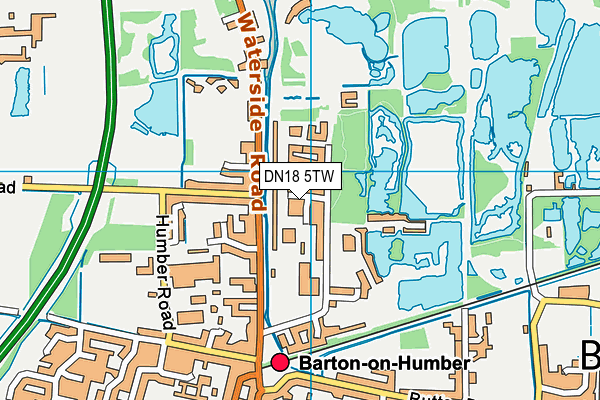 DN18 5TW map - OS VectorMap District (Ordnance Survey)