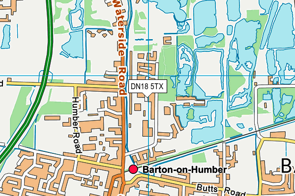 DN18 5TX map - OS VectorMap District (Ordnance Survey)