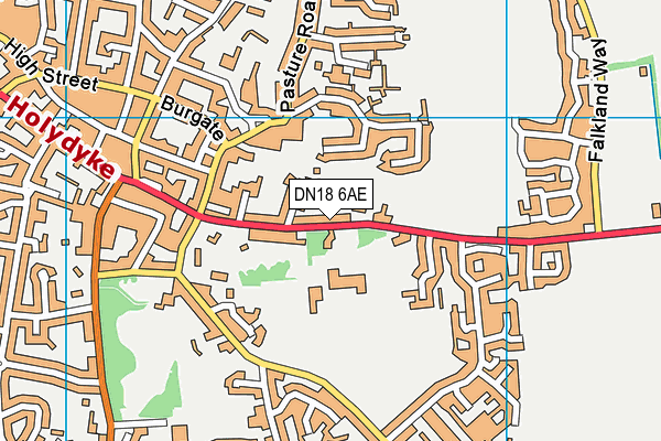 DN18 6AE map - OS VectorMap District (Ordnance Survey)