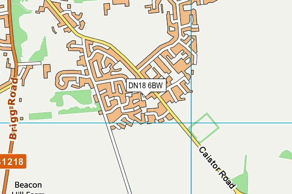 DN18 6BW map - OS VectorMap District (Ordnance Survey)