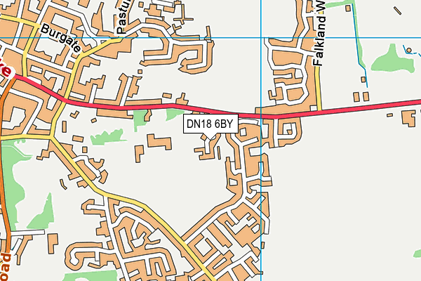 DN18 6BY map - OS VectorMap District (Ordnance Survey)