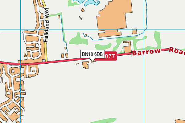 DN18 6DB map - OS VectorMap District (Ordnance Survey)