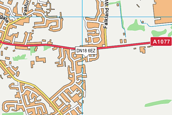 DN18 6EZ map - OS VectorMap District (Ordnance Survey)