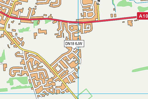 DN18 6JW map - OS VectorMap District (Ordnance Survey)