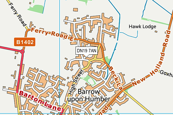DN19 7AN map - OS VectorMap District (Ordnance Survey)