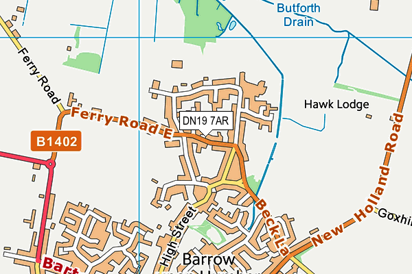 DN19 7AR map - OS VectorMap District (Ordnance Survey)