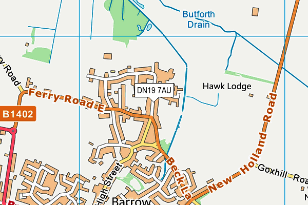 DN19 7AU map - OS VectorMap District (Ordnance Survey)