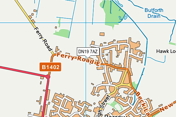 DN19 7AZ map - OS VectorMap District (Ordnance Survey)
