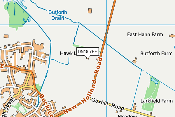 DN19 7EF map - OS VectorMap District (Ordnance Survey)