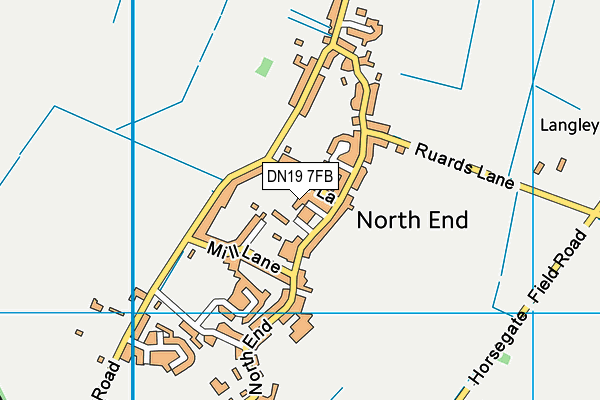 DN19 7FB map - OS VectorMap District (Ordnance Survey)
