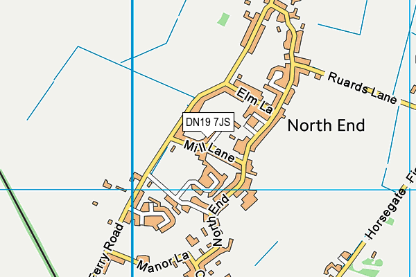 DN19 7JS map - OS VectorMap District (Ordnance Survey)