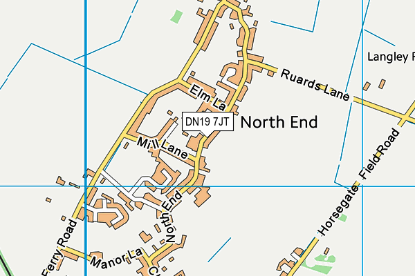 DN19 7JT map - OS VectorMap District (Ordnance Survey)