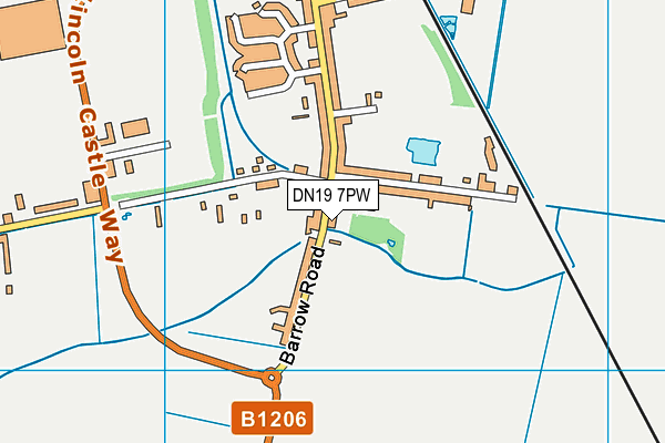 DN19 7PW map - OS VectorMap District (Ordnance Survey)