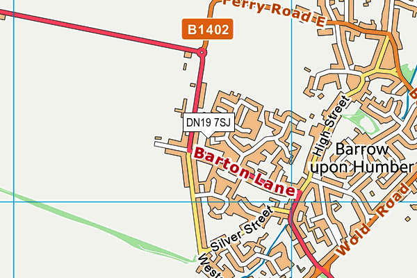 DN19 7SJ map - OS VectorMap District (Ordnance Survey)