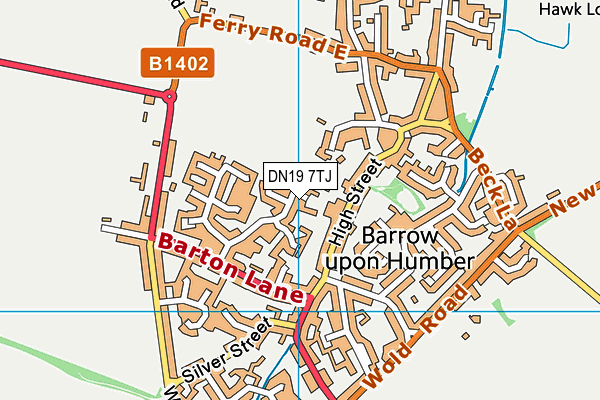 DN19 7TJ map - OS VectorMap District (Ordnance Survey)