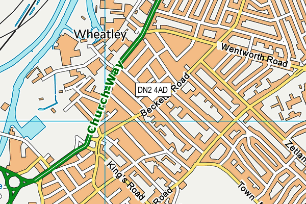 DN2 4AD map - OS VectorMap District (Ordnance Survey)