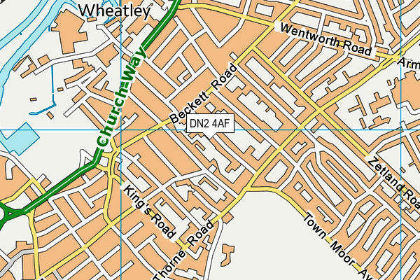 DN2 4AF map - OS VectorMap District (Ordnance Survey)
