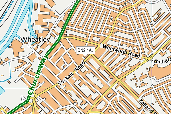 DN2 4AJ map - OS VectorMap District (Ordnance Survey)