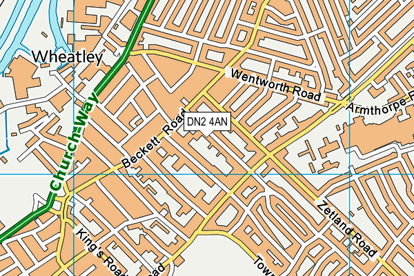 DN2 4AN map - OS VectorMap District (Ordnance Survey)