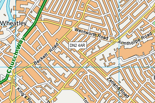 DN2 4AR map - OS VectorMap District (Ordnance Survey)
