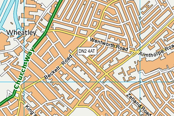 DN2 4AT map - OS VectorMap District (Ordnance Survey)