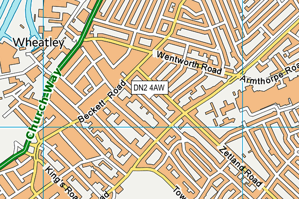 DN2 4AW map - OS VectorMap District (Ordnance Survey)