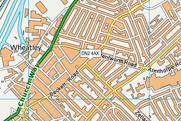 DN2 4AX map - OS VectorMap District (Ordnance Survey)