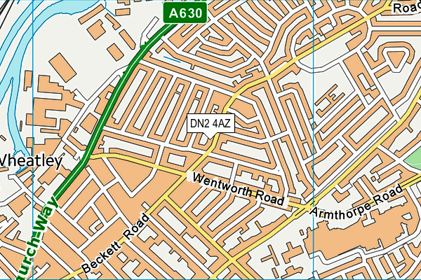 DN2 4AZ map - OS VectorMap District (Ordnance Survey)
