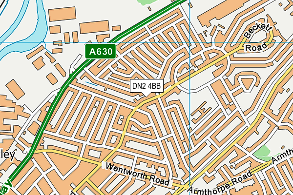 DN2 4BB map - OS VectorMap District (Ordnance Survey)