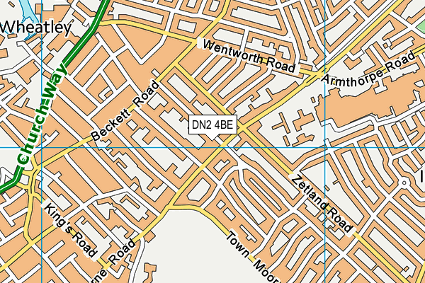 DN2 4BE map - OS VectorMap District (Ordnance Survey)