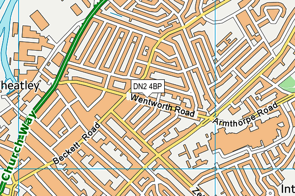 DN2 4BP map - OS VectorMap District (Ordnance Survey)