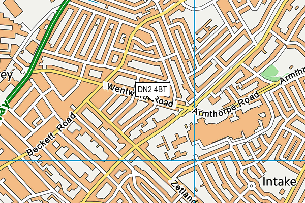 DN2 4BT map - OS VectorMap District (Ordnance Survey)