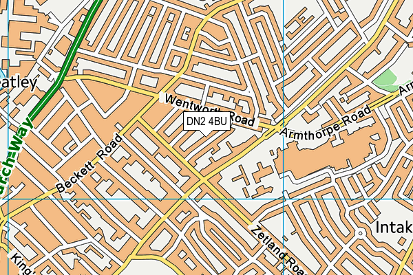 DN2 4BU map - OS VectorMap District (Ordnance Survey)