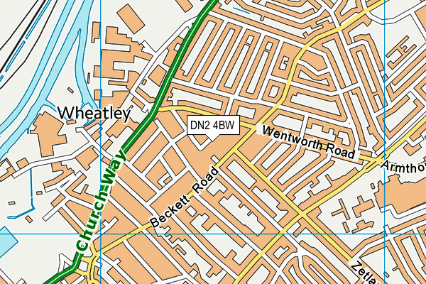 DN2 4BW map - OS VectorMap District (Ordnance Survey)