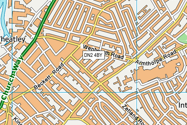 DN2 4BY map - OS VectorMap District (Ordnance Survey)