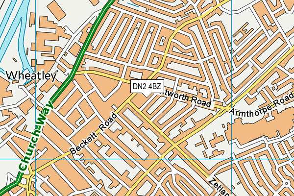 DN2 4BZ map - OS VectorMap District (Ordnance Survey)