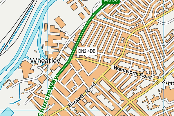 DN2 4DB map - OS VectorMap District (Ordnance Survey)