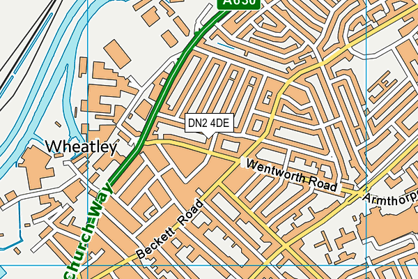 DN2 4DE map - OS VectorMap District (Ordnance Survey)