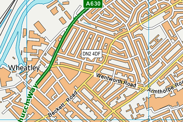 DN2 4DF map - OS VectorMap District (Ordnance Survey)