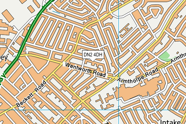 DN2 4DH map - OS VectorMap District (Ordnance Survey)